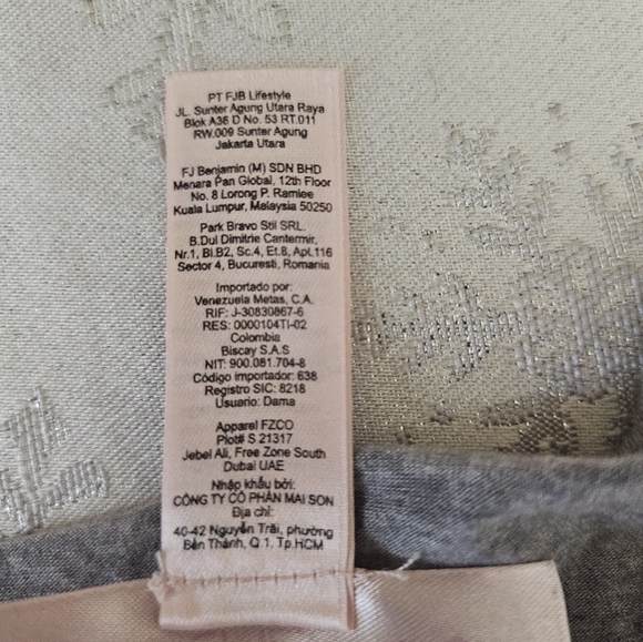 La SENZA Grey Chemise with Pink Accents Sz L - Picture 5 of 6